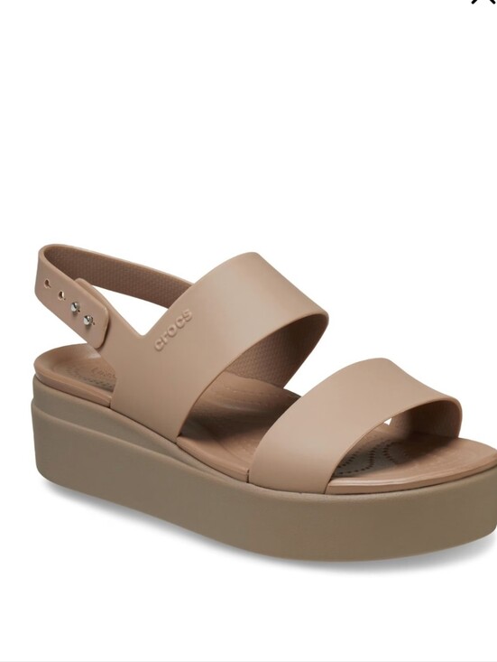 CROCS Shoes - CROCS Brooklyn Platform Wedge Sandal- Latte